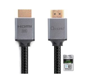Oxhorn HDMI2.1 8K@60Hz 3D Ultra Certified Ethernet Aluminum Header Cable 5m Male to Male Retail Pack