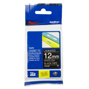 Brother 12mm White on Black TZE Tape