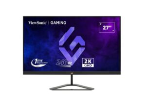 ViewSonic 27' 2K 240hz 1ms Lightning Fas, IPS, Dual Speakers, SuperClear IPS. 2x HDMI 2.0, 1x DP 1.4. VESA 100x 100t, Tilt Gaming Monitor,3YARW