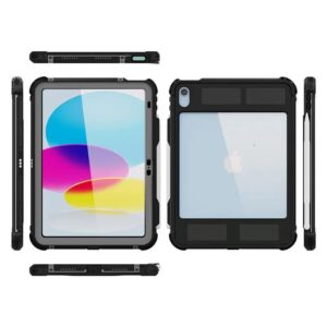 USP Apple iPad (11.0') 11th Gen (A16)/iPad 10th Gen (10.9') WaterProof Case Black-Support Smart Control Keyboard, 360° Rotation, 3 Years Warranty