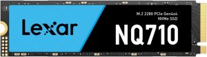 Lexar LNQ710X500G-RNNNG Internal SSD 500GB M.2 2280 PCIe Gen4x4, read up to 4400MB/s, write up to 1700MB/s