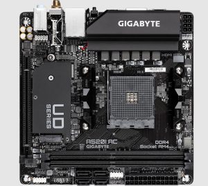 Gigabyte A520I AC AMD A520 Mini-ITX Ultra Durable Motherboard with Direct 6 Phases Digital VRM, Onboard Intel 802.11ac WIFI, PCIe 3.0 x4 M.2