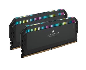 Corsair Dominator Platinum RGB 64GB (2x32GB) DDR5 Platinum RGB 64GB (2x32GB) DDR5 UDIMM 5200Mhz C40 1.25V Black Desktop PC Gaming Memory
