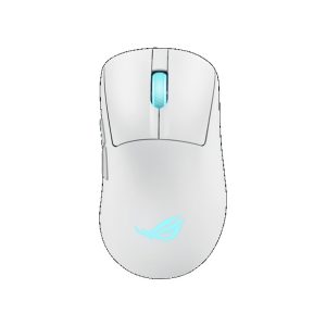 ASUS ROG Keris II Origin Gaming Mouse Moonlight White, ROG Micro Switch II, USB/Bluetooth/RF 2.4GHz, 8000 Hz, AURA Sync, 2 m paracord