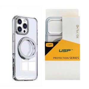 USP Apple iPhone Air (6.5') Clear Case with MagSafe - Crystal Clear, 360° Rotatable Ring-Stand, Scratch Resistant, Lightweight, 3 Years Warranty