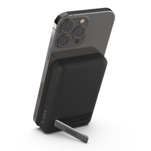 Belkin BoostCharge 5K mAh Magnetic Wireless Power Bank + USB-C Cable + Stand - Black (BPD004btBK), 7.5W, Compact & Light Design, 2 Years Warranty