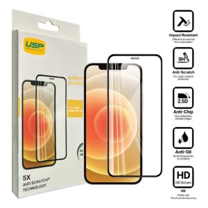 USP Apple iPhone 14 Pro Armor Glass Full Cover Screen Protector - 9H Hardness, Scratch-Resistance, Anti-fingerprint, 3 Years Warranty
