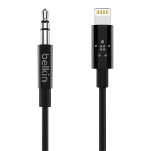Belkin 3.5 mm Audio Cable With Lightning Connector (1.8M) - Black (AV10172bt06-BLK), High Resolution Audio, MFI-Certified, Apple, 2 Years Warranty