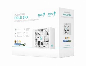 DeepCool PS850G WH 850W Gamer Storm SFX ,Full Japanese Electrolytic Capacitors, Cybenetics Platinum /PPLP Gold, Fluid Dynamic Bearing