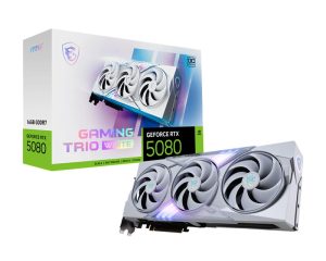 MSI nVidia GeForce RTX™ 5080 16G GAMING TRIO OC WHITE,  Boost: 2700 MHz, CUDA 10752 Units, 16GB GDDR7, HDMI™ x 1