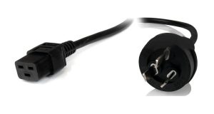 8Ware Power Cable 2m 3-Pin AU to IEC C19 Male to Female 10A Electrical Safety Black