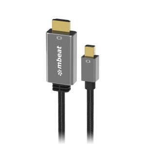 mbeat® Tough Link 1.8m Mini DisplayPort to HDMI Cable - Space Grey Package Weight: 100g HDMI Cable Mini Displayport Package Weight: 100g