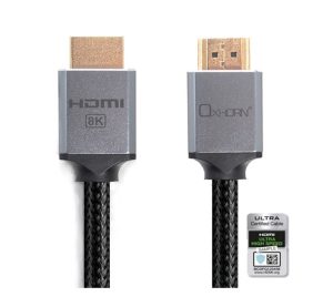 Oxhorn HDMI2.1 8K@60Hz 3D Ultra Certified Ethernet Aluminum Header Cable 5m Male to Male Retail Pack