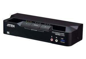 Aten 2-Port USB 3.0 8K DisplayPort KVMP™ Switch, Up to 7680 × 4320 @ 60 Hz, 5120 × 2880 @ 60 Hz, Supports daisy-chaining and displa (Cables included)