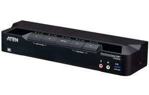 Aten Desktop 4-Port USB 3.0 8K DisplayPort Dual-Display KVMP™ Switch, Up to 7680 × 4320 @ 60 Hz, 5120 × 2880 @ 60 Hz (Cables included)