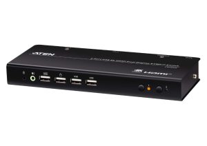 Aten Desktop 2-Port USB 4K HDMI Dual-Display KVMP™ Switch, up to 4096 x 2160 @ 60 Hz, Video DynaSync™, (Cables included)