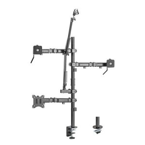 Brateck Single-Monitor All-in-One Studio Setup Desktop Mount Fix 17'-32' Up to 9kg, Fit Curved Monitor, 897x120x1000mm (LS)