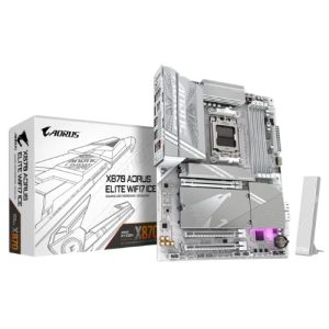 (LS) Gigabyte X870 AORUS ELITE WF7 ICE AMD AM5 ATX Motherboard 4x DDR5~256GB,3x PCIe x16, 4x M.2, 4x SATA 6, 4x USB 3.2, 4x USB2.0, 2x USB-C,