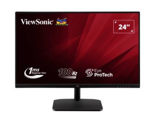 ViewSonic 24' Office Ultra Thin FHD IPS, 100Hz, 1ms MPRT, HDMI, VGA, 2×2W Speakers, 178°/178°, Frameless Design, Low Blue Light, Flicker‑Free. 3YARW