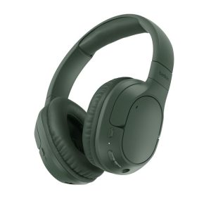 Belkin SoundForm Surround Wireless Over-The-Ear Headphones + USB-C Cable (1.2M) + Audio Cable (3.5mm) (1.2M) - Olive (AUD009FQOL), 2 Years Warranty