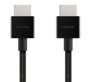 Belkin 8K Ultra High Speed HDMI 2.1 Braided Cable (2M) - Black (AV10176bt2M-BLK), 8k @ 60Hz, 4K @ 120Hz, Dolby Vision, HDR 10, 2 Years Warranty