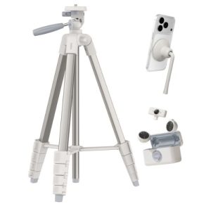 Belkin Stage Creator Kit: Tripod, Magnetic Phone Mount & Wireless Mics - White(CTA002fqSA-B1), Lightweight,Flexible angle adjustment, 2 Years Warranty