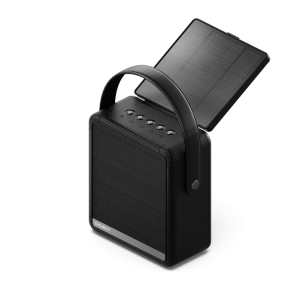 Cygnett FreePlay Solar Chargingr Wireless Speaker & 8K Power Bank - Black(CY4968SOSPE),Dust & Water Resistant,Dual Speaker,10 Meter, 2 Years Warranty