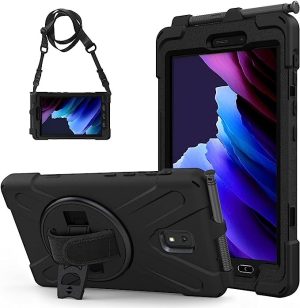 USP Rugged Samsung Galaxy Tab Active5 / Tab Active3 (8') Case Black - Built-in-Kickstand, Hand & Shoulder Strap, DropProof, 3 Years Warranty