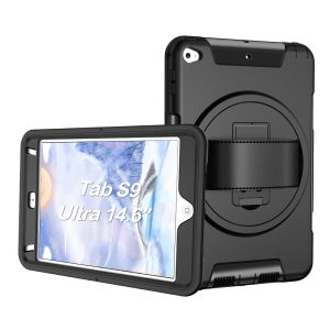 USP Rugged Samsung Galaxy Tab S11 Ultra/ Tab S10 Ultra / Tab S9 Ultra / Tab S8 Ultra (14.6') Case Black - Built-in-Kickstand, 3 Years Warranty