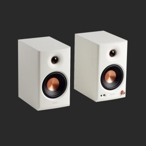 Edifier MR4.5 White Bi-amped studio monitor with flat frequency response for honest reproduction-White
