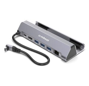 mbeat® USB-C Gaming Dock for Steam Deck & ROG Ally 100W PD pass-through 4K@60Hz (3840 × 2160) Gigabit Ethernet up to 10/100/1000Mbps 5Gbps data