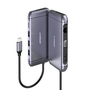 (LS) mbeat® Elite X9 9-in-1 Multifunction USB-C Docking Station 1x HDMI, 1x VGA 1x USB-C Power Delivery 100W, 3x USB 3.0, MicroSD/SD Card