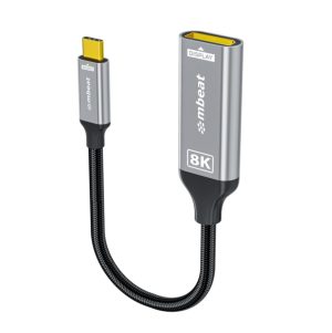 (LS) mbeat® Tough Link 8K USB-C to DP Adapter - Space Grey USB-C (male) to DisplayPort (female) Up to 32.4Gbps