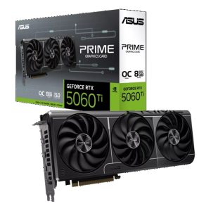 ASUS nVidia GeForce PRIME-RTX5060TI-O8G RTX 5060 Ti 8GB GDDR7 OC Edition 2617 MHz Boost Clock, RAM 28Gbps, 772 AI TOPs, Digital Max Resolution
